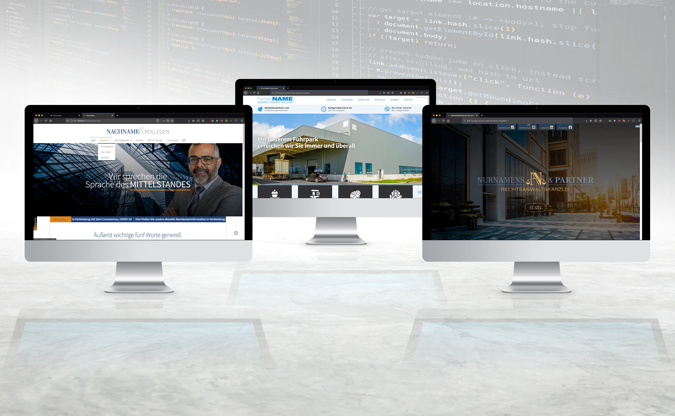 Homepage Vorlagen für Dienstleistungen und Handwerk
