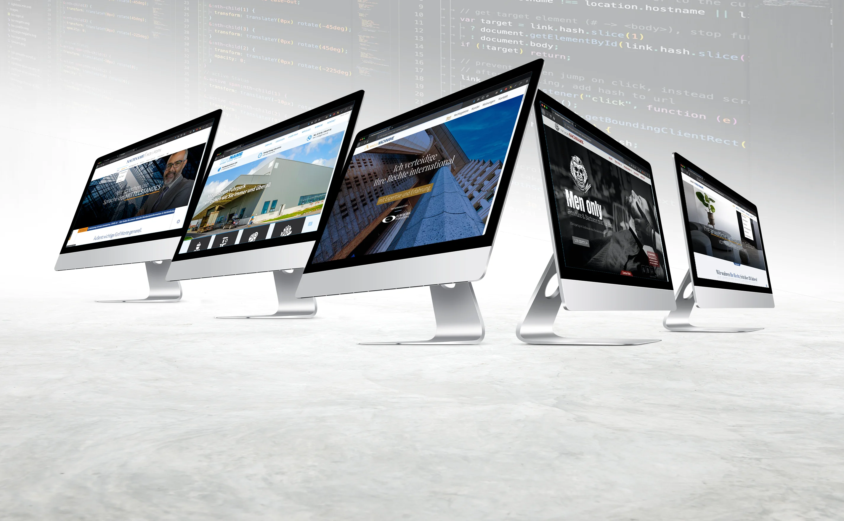 Gewerbe Homepage Muster-Collage