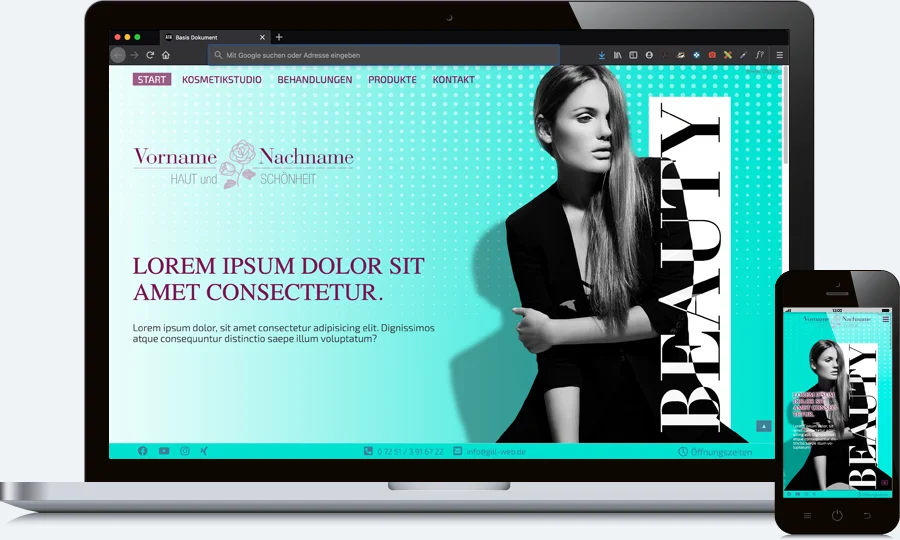 Homepage für Kosmetikstudio 4