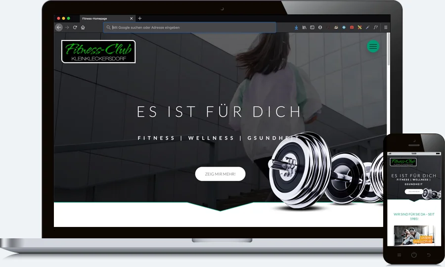 Homepage für Fitnessstudio 3